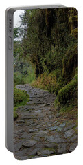 Moss-covered Path Through Lush Forest On The Inca Trail Portable Battery Charger
