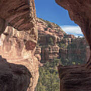 Canyon View Framed By Rocky Cliffs Art Print