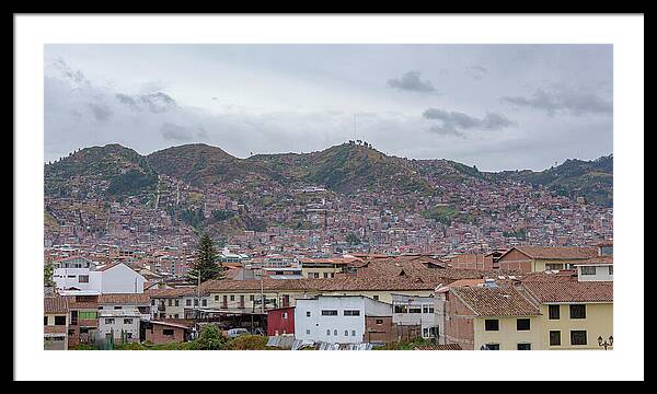 Rooftops and Hills of Cusco Framed Print