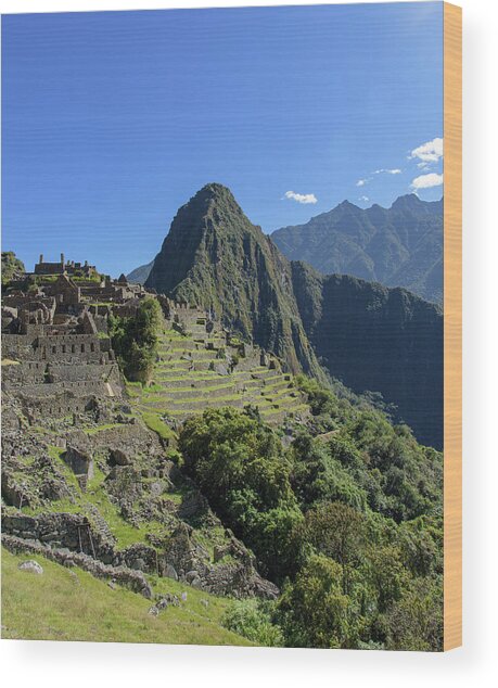 Machu Picchu In Sunlit Splendor Wood Print