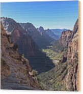 Breathtaking Zion Canyon View Wood Print
