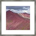 Vibrant Red Mountain Landscape Framed Print