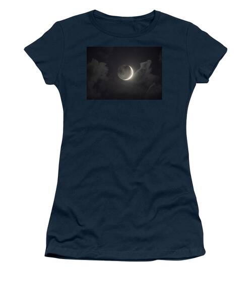 Shimmering Crescent Among Clouds Women's T-Shirt