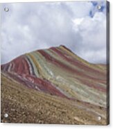 Colorful Mountain Range Under Cloudy Sky Acrylic Print