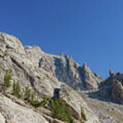 Majestic Mountain Peaks Under Blue Sky Art Print