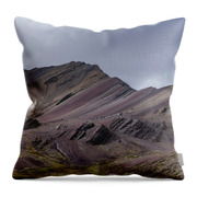 Majestic Andean Mountainscape With Colorful Striations Throw Pillow