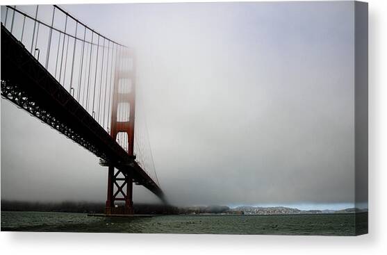 Golden Gate Bridge Disappears into Misty Fog Canvas Art Print by Brandon Wichmann