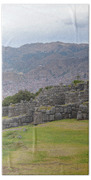 Saqsaywaman Incan Ruin In Cusco Peru Beach Towel
