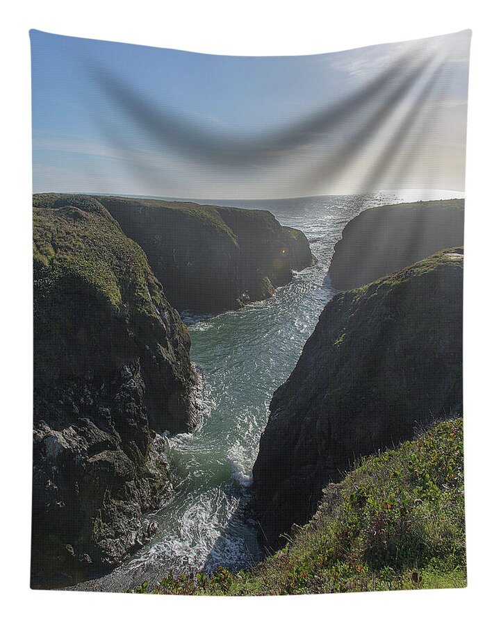 Dramatic Coastal Cliff Scene Tapestry