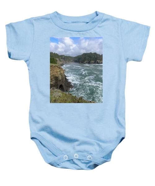 Coastal Bridge Over Rushing Waters Baby One-Piece