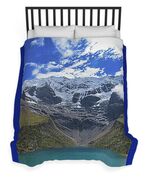Majestic Mountain Overlooks Humantay Lake Duvet Cover