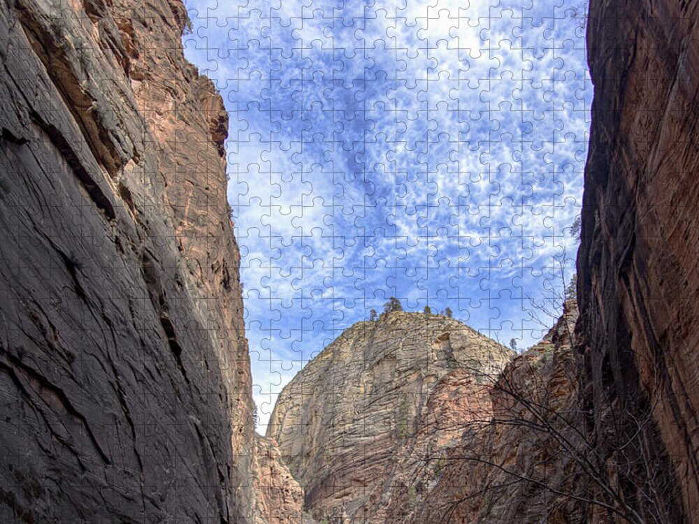 Towering Canyon Cliffs And Blue Sky Jigsaw Puzzle