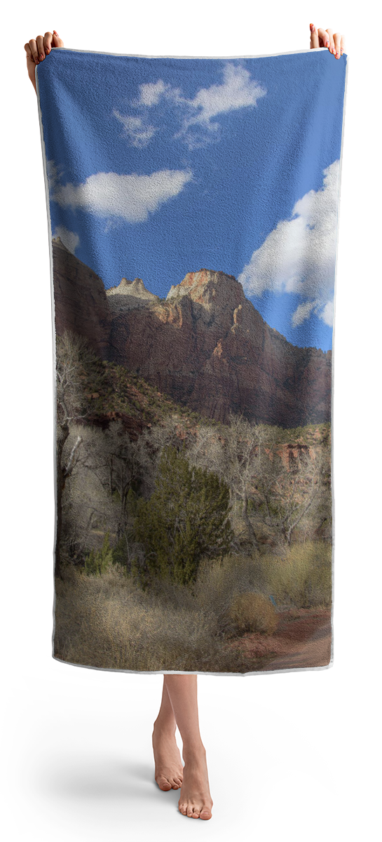 Majestic Mountain Under Clear Blue Sky Beach Towel