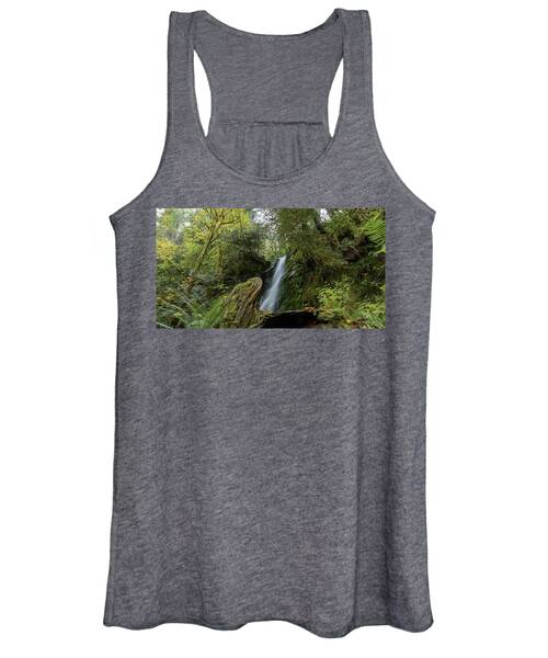 Serene Waterfall in Lush Forest Women's Tank Top