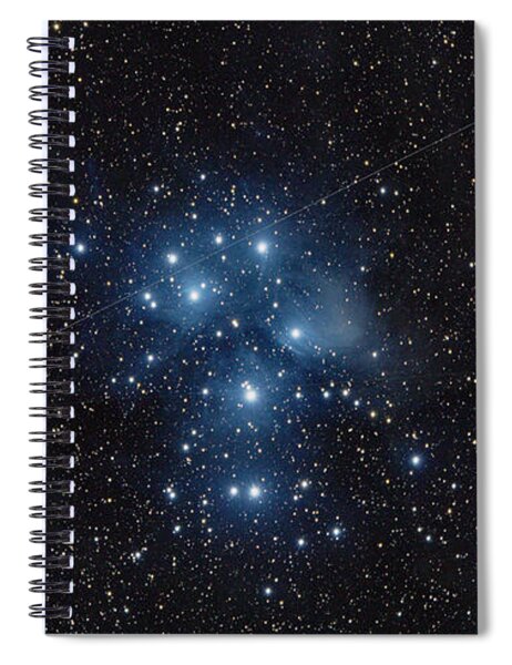 Pleiades Cluster in Cosmic Night Spiral Notebook by Brandon Wichmann