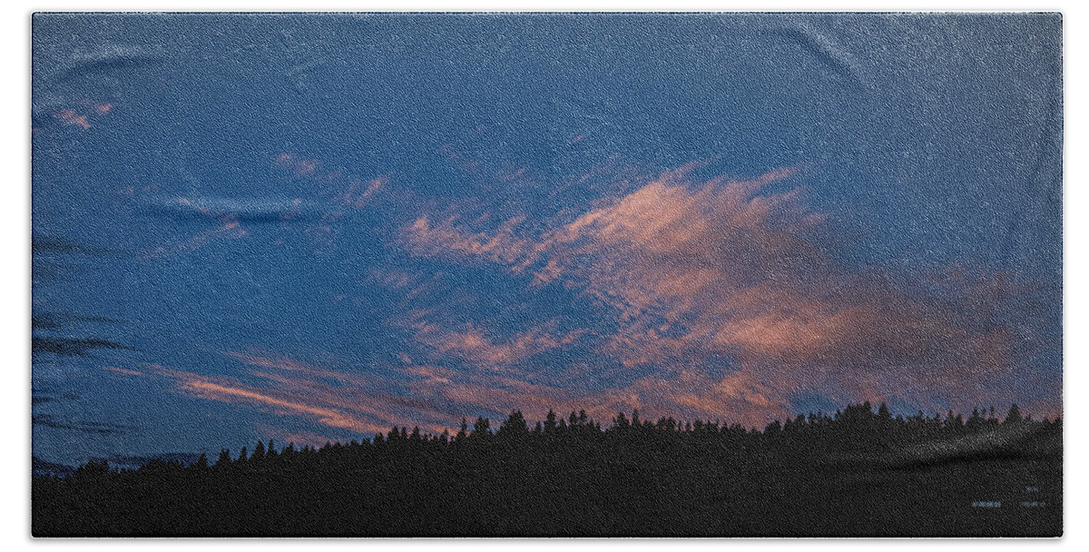 Twilight Over Forested Horizon Hand Towel