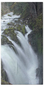Serene Flow Through Mossy Forest Bath Towel