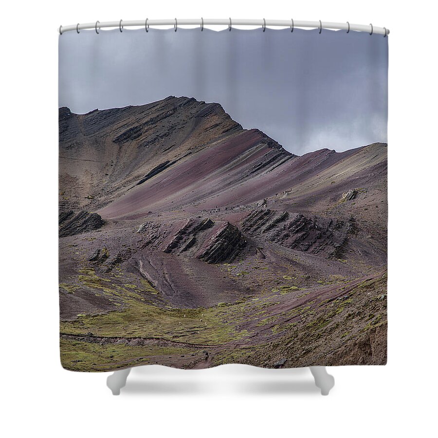 Majestic Andean Mountainscape With Colorful Striations Shower Curtain