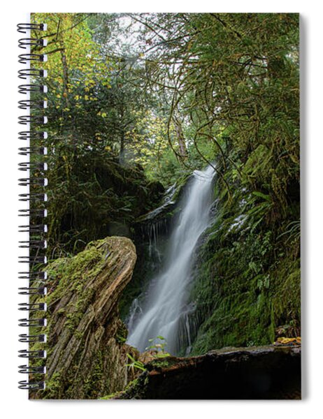 Serene Waterfall in Lush Forest Spiral Notebook