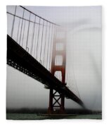 Golden Gate Bridge Disappears Into Misty Fog Fleece Blanket
