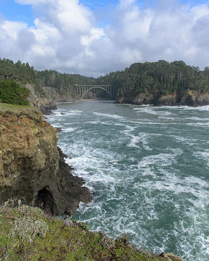 Coastal Bridge Over Rushing Waters Photograph by Brandon Wichmann