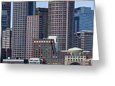 Boston Skyline by the Water Greeting Card