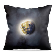 Celestial Moon In Ethereal Glow Throw Pillow