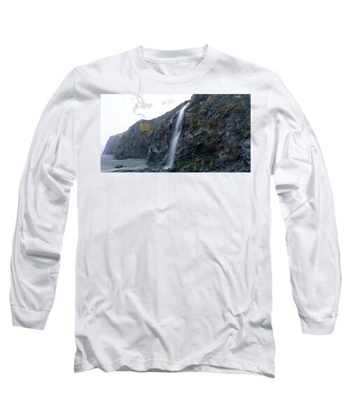 Secluded Coastal Waterfall Cascade Long Sleeve T-Shirt
