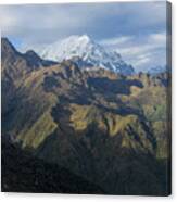 Majestic Andes Mountain Peaks Under Cloudy Sky Canvas Print
