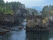 Serene Coastal Rocky Landscape Jigsaw Puzzle