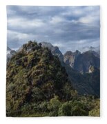 Misty Andes Mountain Range Landscape Fleece Blanket