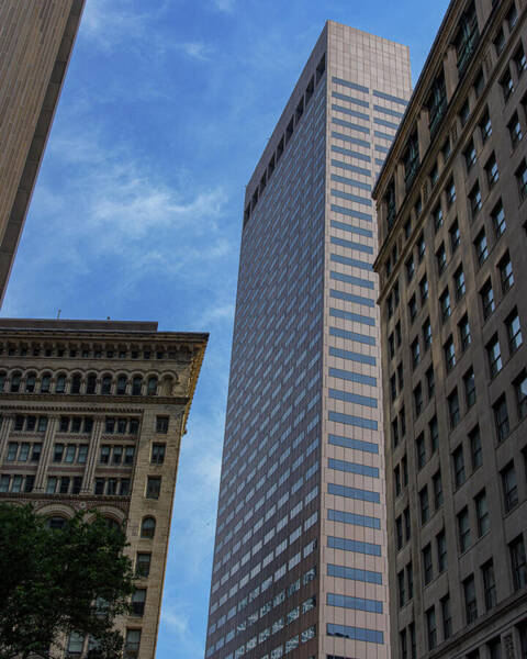 Skyscrapers Against Blue Sky Poster