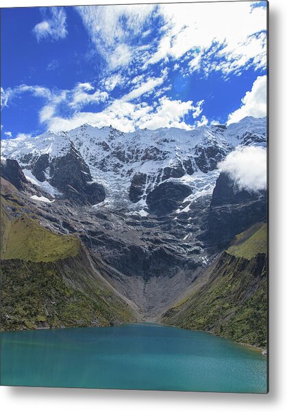 Majestic Mountain Overlooks Humantay Lake Metal Print