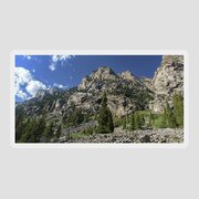 Majestic Mountain Peaks Under Blue Sky In Cascade Canyon Sticker