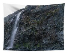 Secluded Coastal Waterfall Cascade Tapestry
