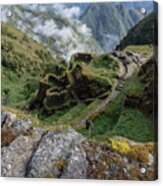 Misty Mountain Pathway Of The Inca Trail Acrylic Print