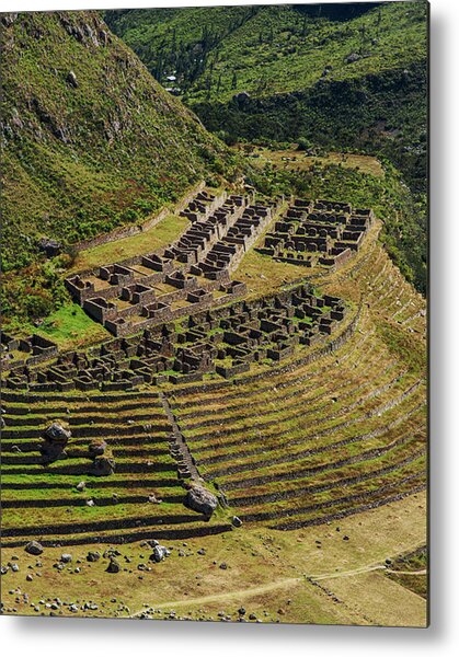 Ancient Terraces And Ruins In Andes Mountains Metal Print