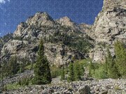 Majestic Mountain Peaks Under Blue Sky In Cascade Canyon Jigsaw Puzzle