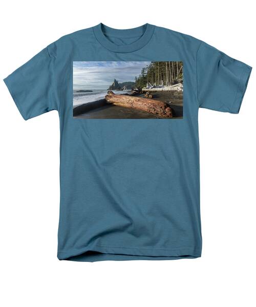 Driftwood on a Pebbled Beach Men's T-Shirt  (Regular Fit)