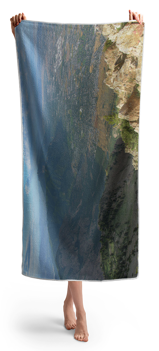 Expansive View From Ben Lomond Summit Beach Towel
