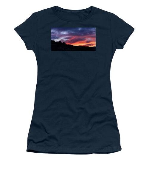 Vivid Twilight over Rocky Silhouette Women's T-Shirt