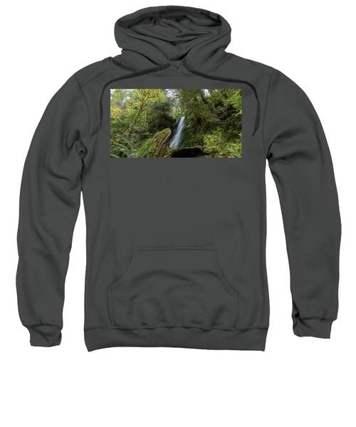 Serene Waterfall in Lush Forest Sweatshirt