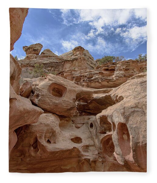 Majestic Rock Formations In Capitol Reef National Park Fleece Blanket