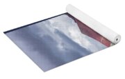 Vibrant Red Mountain Landscape Yoga Mat