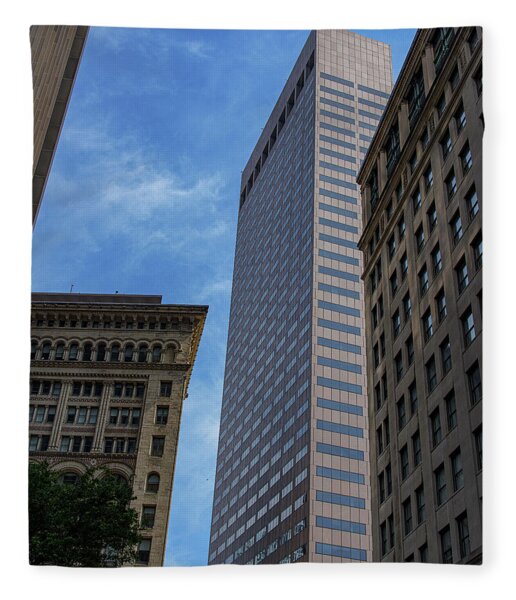 Skyscrapers Against Blue Sky Fleece Blanket