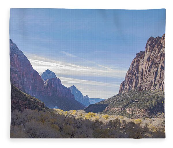 Majestic Zion National Park View Fleece Blanket