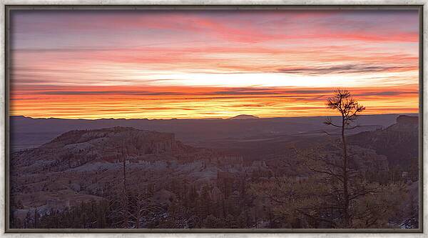 Serene Mountain Sunrise In Bryce Canyon National Park Framed Print