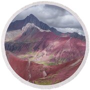 Majestic Colorful Mountain Range Round Beach Towel