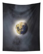 Celestial Moon In Ethereal Glow Tapestry