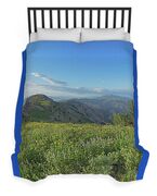 Mountain View with Wildflowers Duvet Cover